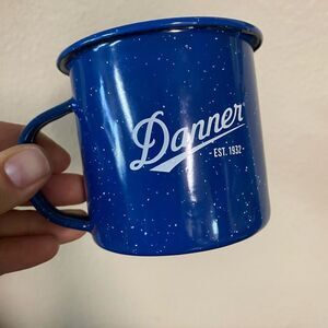 Danner blue enamel camp mug 12oz Tin metal cup